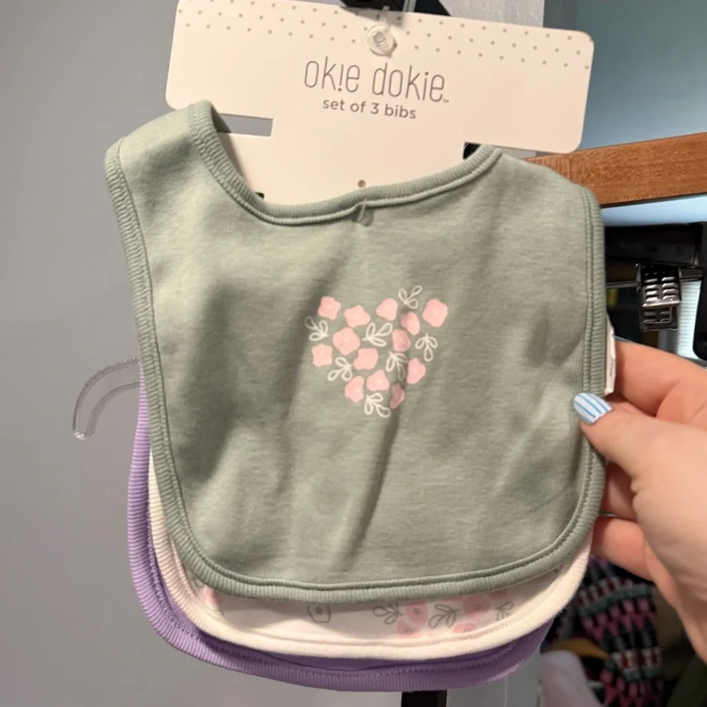 Okie Dokie 3 Piece Bib Set NWT